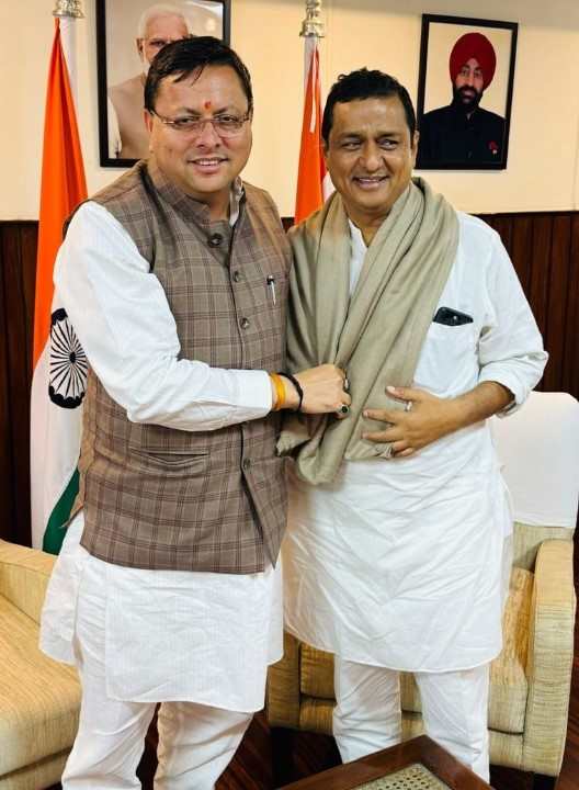 मुख्यमंत्री धामी और गढ़वाल सांसद अनिल बलूनी की दिल्ली उत्तराखंड सदन में शिष्टाचार भेंट हुई